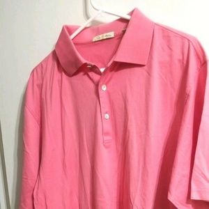 Peter Millar Golf Polo Pink Shirt Size L J8-E